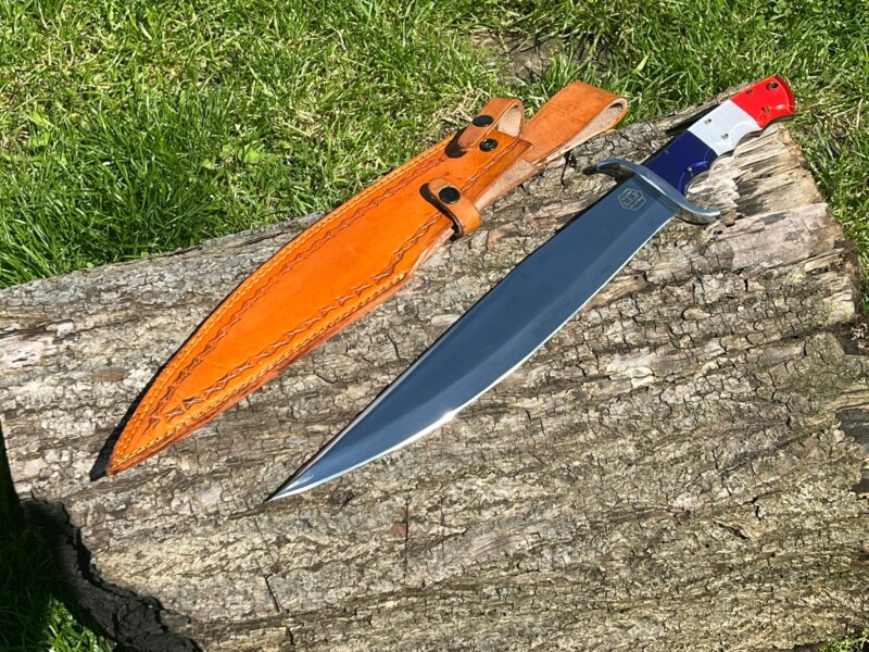 couteau bowie forge LLF 47 cm edition patriote lame epaisse 4.8 mm etui cuir