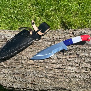 couteau COMMANDO forgé LLF 30 cm édition patriote acier D2 manche tricolore vue principale