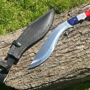 kukri forge LLF 50 cm serie tactique edition patriote lame epaisse acier 1095 etui cuir