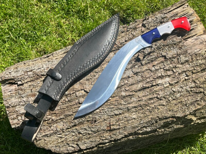 kukri forge LLF 50 cm serie tactique edition patriote lame epaisse acier 1095 etui cuir