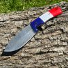 Couteau Bushcraft LLF 24,5cm damas édition patriote