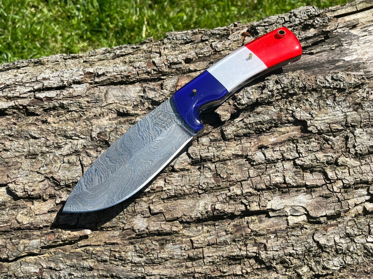 Couteau Bushcraft LLF 24,5cm damas édition patriote
