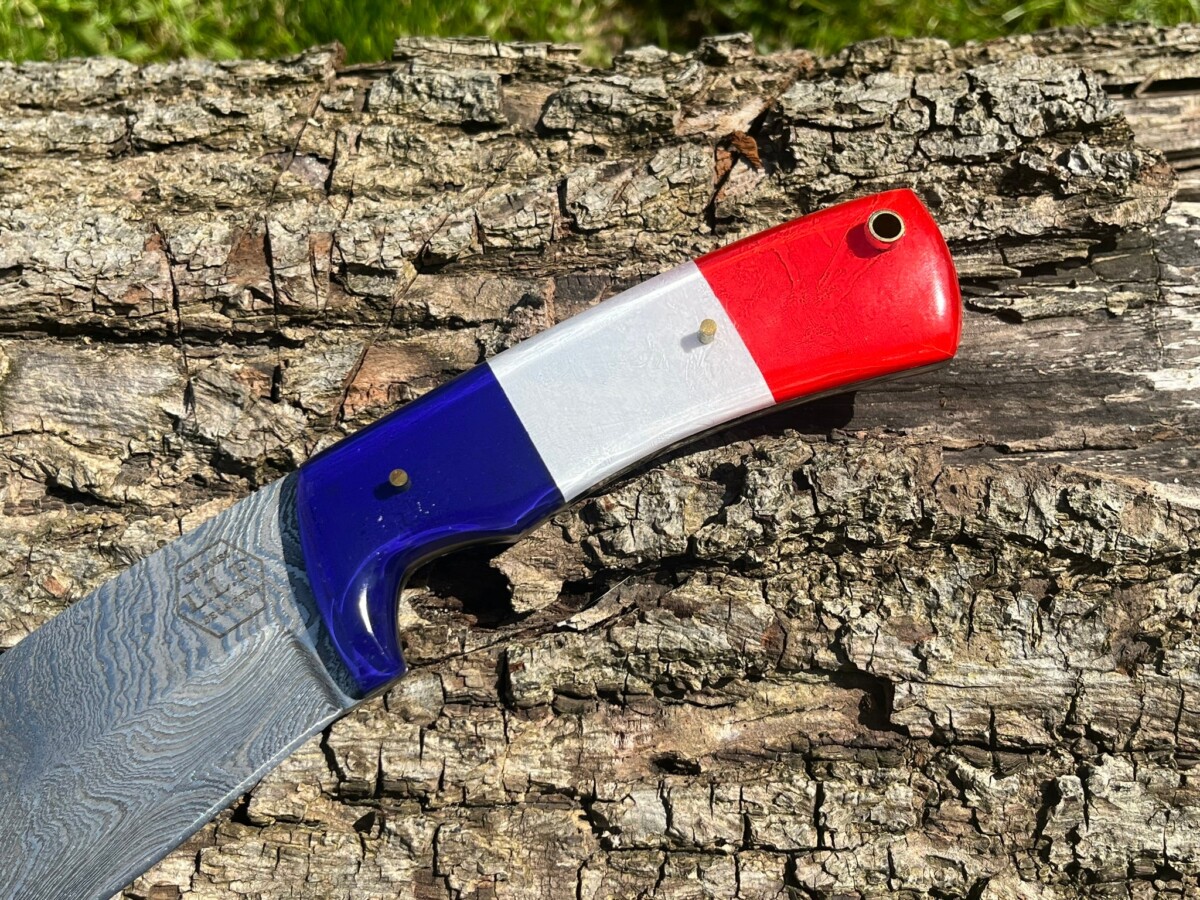 Couteau Bushcraft LLF 24,5cm damas édition patriote