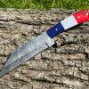 IMG_1534 Couteau SCRAMASAXE damas forgé LLF 25cm édition patriote