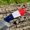 couteau à dépecer bushcraft damas forgé LLF 20 cm édition patriote