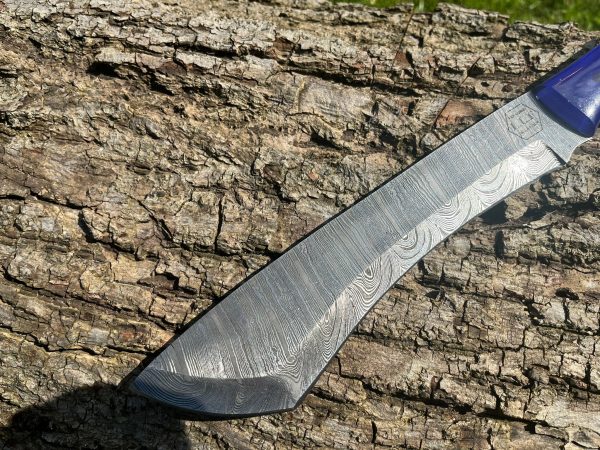 IMG_1561 Couteau machette de battue damas forgé LLF 33cm édition patriote