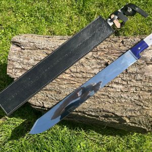 machette forgee LLF 60 cm edition patriote lame epaisse 1095 bushcraft debroussaillage etui cuir
