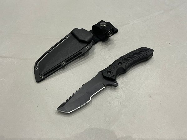 Couteau tracker APEX bushcraft noir + firesteel étui kydex