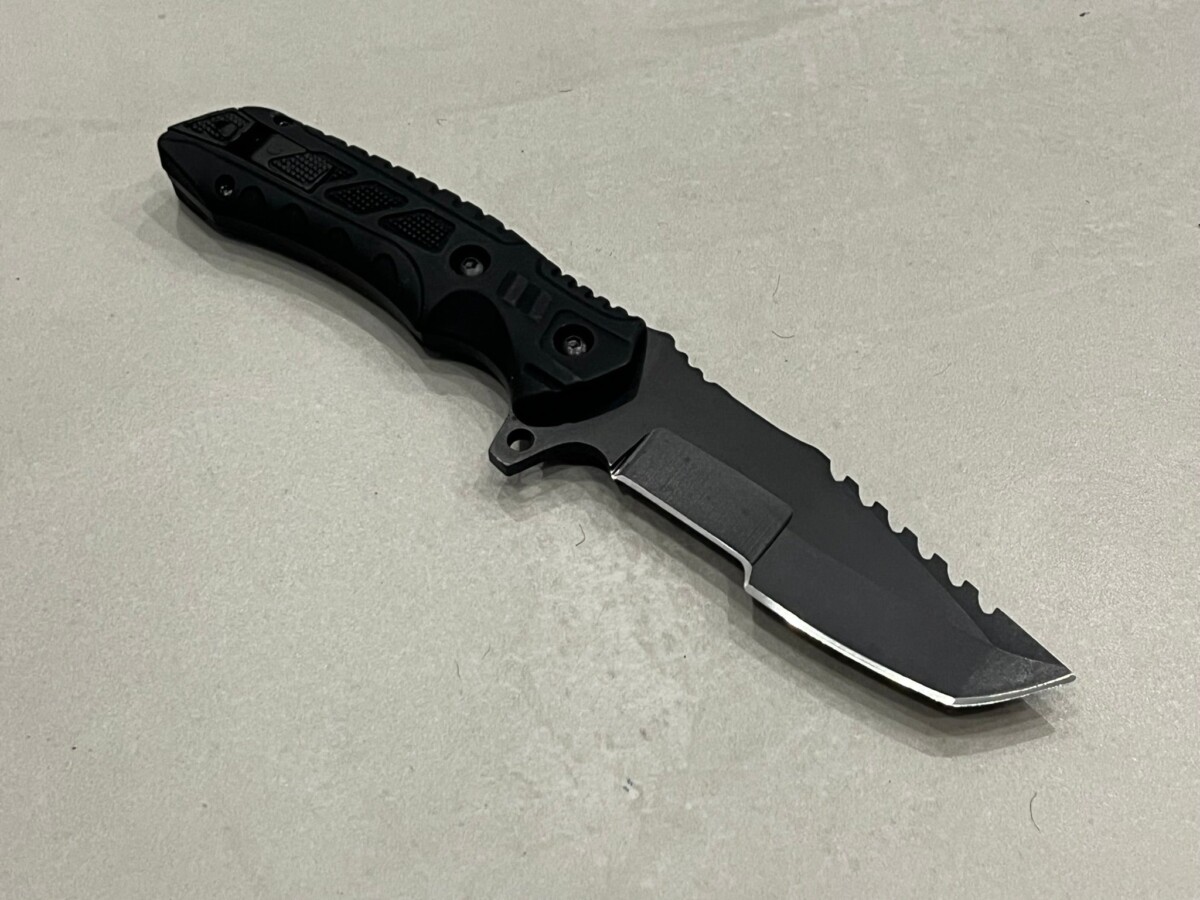 IMG_1695 Couteau tracker APEX bushcraft noir + firesteel étui kydex