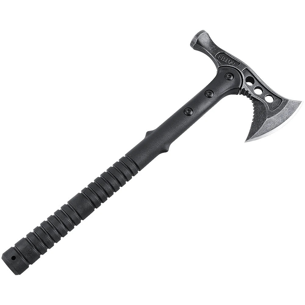 IMG_2118 hache de survie avec marteau 40 cm acier 440 stonewash manche fibre verre etui cordura