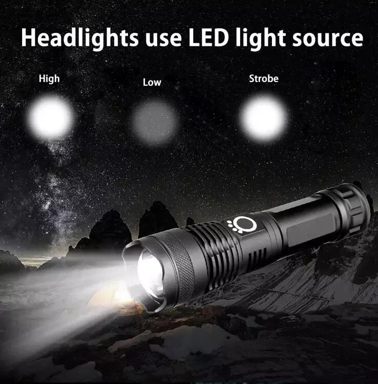 IMG_2162 Lampe torche tactique LED XHP70.2 5000 lumens rechargeable zoom IP67