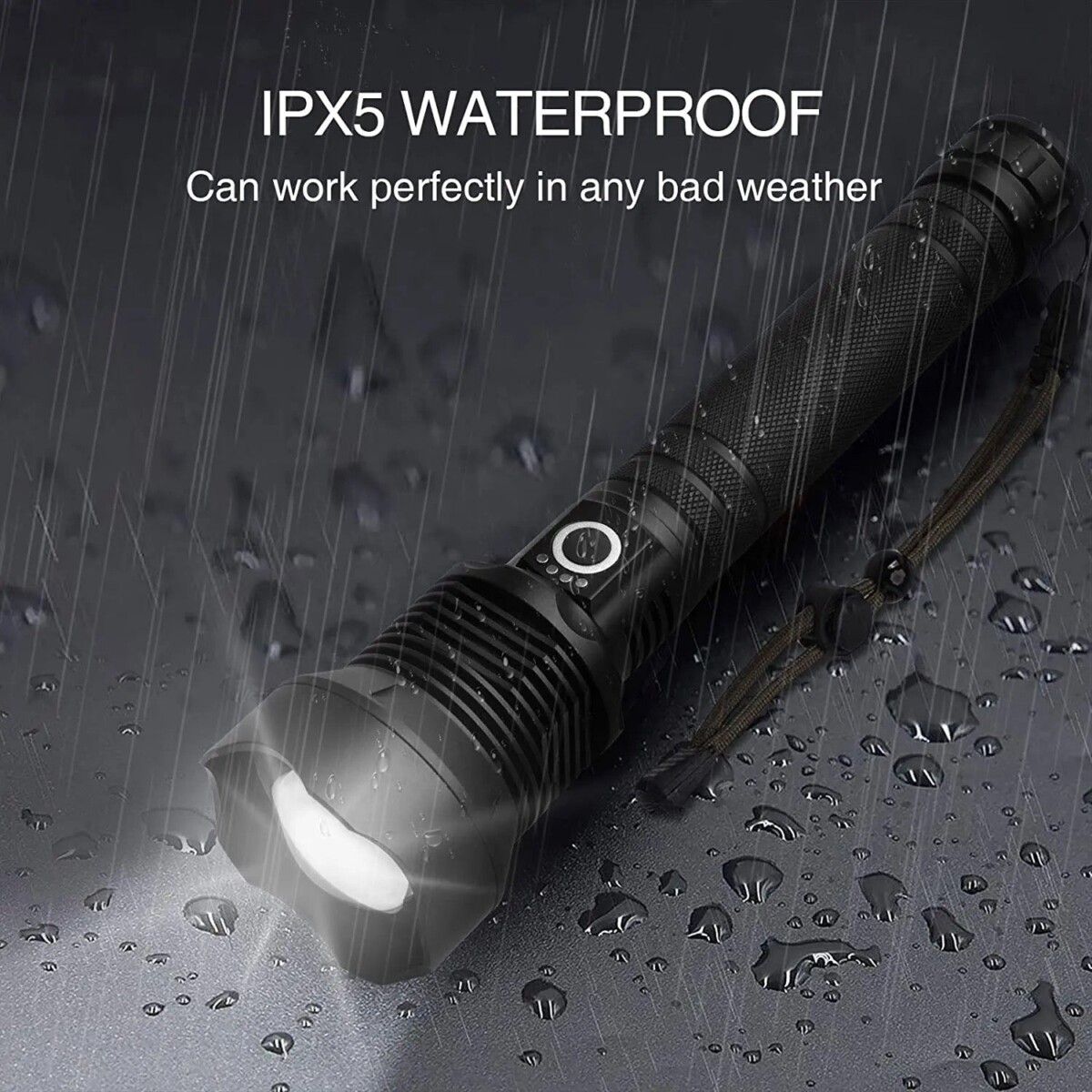 IMG_2163 Lampe torche tactique LED XHP70.2 5000 lumens rechargeable zoom IP67