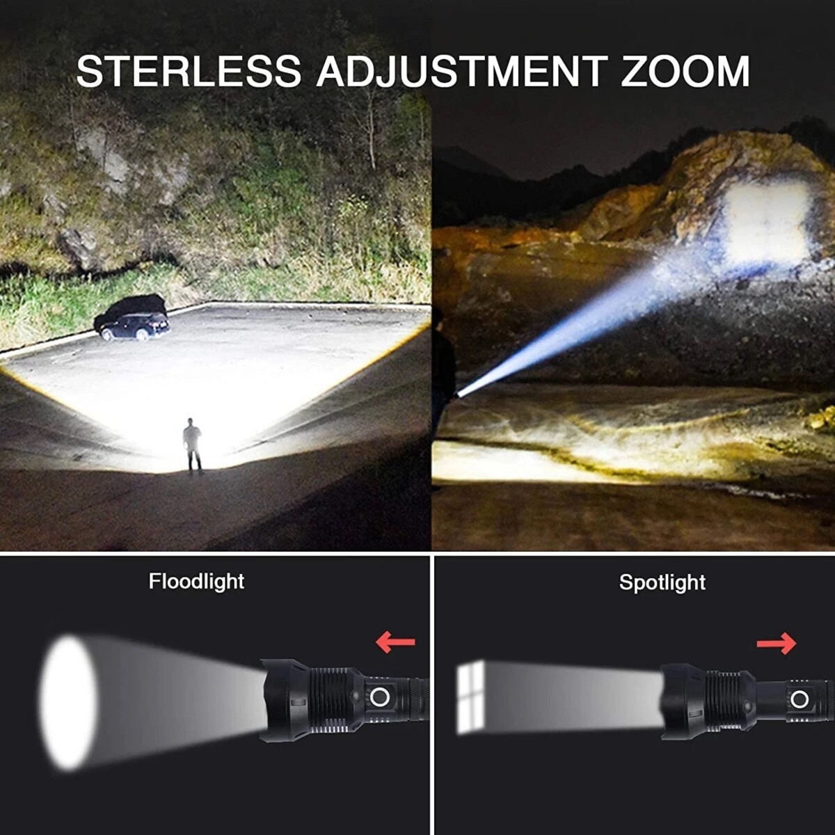 IMG_2164 Lampe torche tactique LED XHP70.2 5000 lumens rechargeable zoom IP67