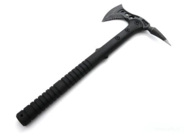 IMG_2646 hache de survie avec pieu 40 cm acier 440 stonewash manche fibre verre etui cordura
