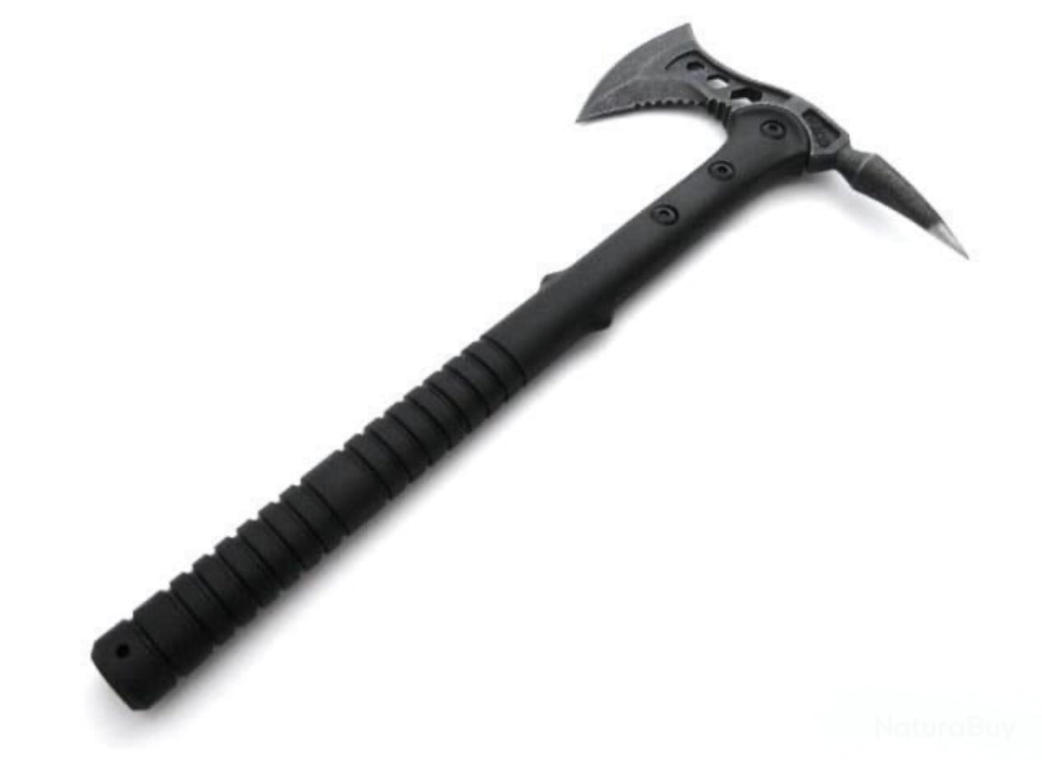 IMG_2646 hache de survie avec pieu 40 cm acier 440 stonewash manche fibre verre etui cordura