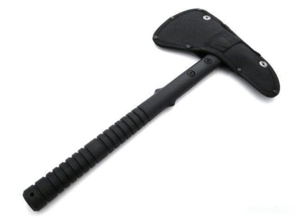 IMG_2648 hache de survie avec pieu 40 cm acier 440 stonewash manche fibre verre etui cordura