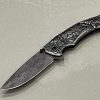 IMG_2744 Couteau damas Nidhoggr Viking Pliable à Manche en Acier à Haute Dureté
