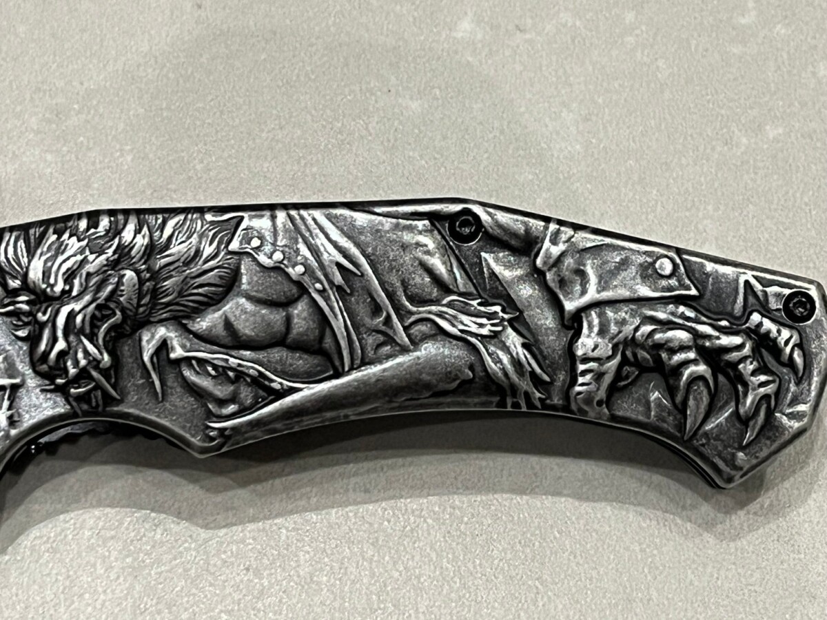 IMG_2748 Couteau damas Nidhoggr Viking Pliable à Manche en Acier à Haute Dureté