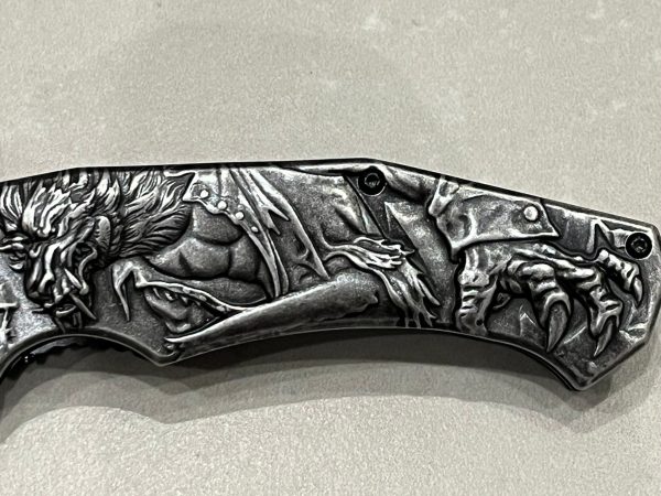IMG_2748 Couteau damas Nidhoggr Viking Pliable à Manche en Acier à Haute Dureté