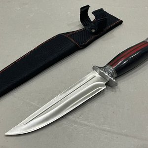 couteau russe lame à gouttière acier 420HC manche bois hêtre étui nylon LLF vue principale