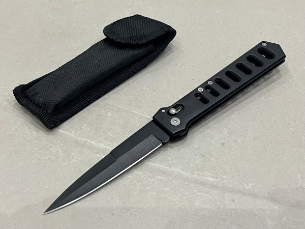 Couteau pliant - lame spear point - étui