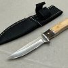 couteau droit 16 cm full tang acier 440 poli mitre coloree fourreau compact