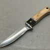 couteau droit 16 cm full tang acier poli mitre colorée