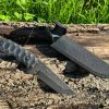 couteau robuste lame tanto pierre lavée full tang acier AISI 420 manche G10 étui cordura LLF vue principale
