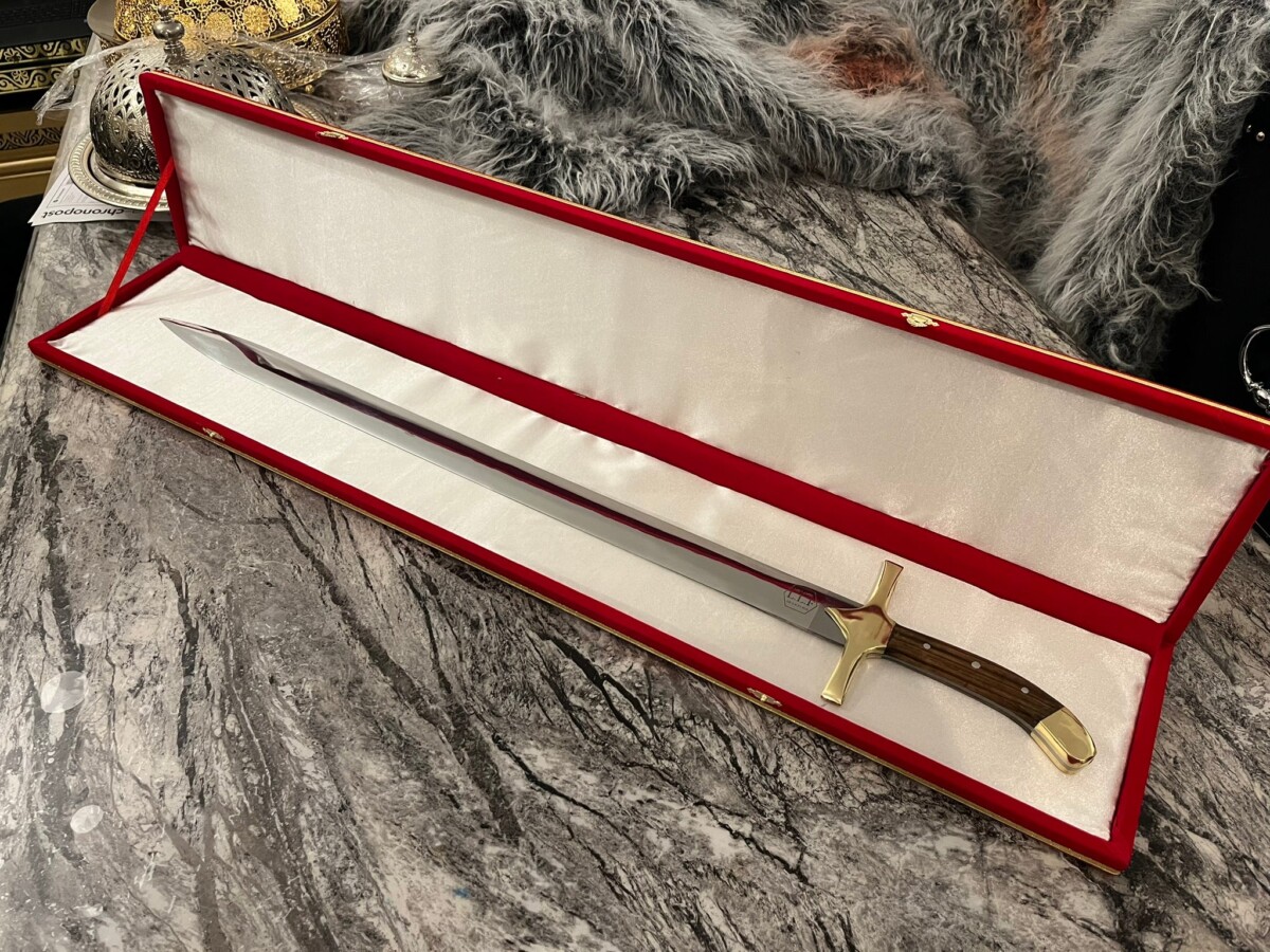 Épée droite du commandeur forgé LLF acier X50CrMoV15 91 cm – finition miroir