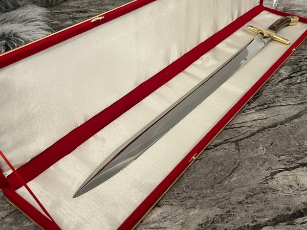 Épée droite du commandeur forgé LLF acier X50CrMoV15 91 cm – finition miroir