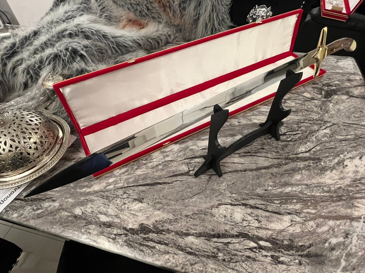 Épée droite du commandeur forgé LLF acier X50CrMoV15 91 cm – finition miroir