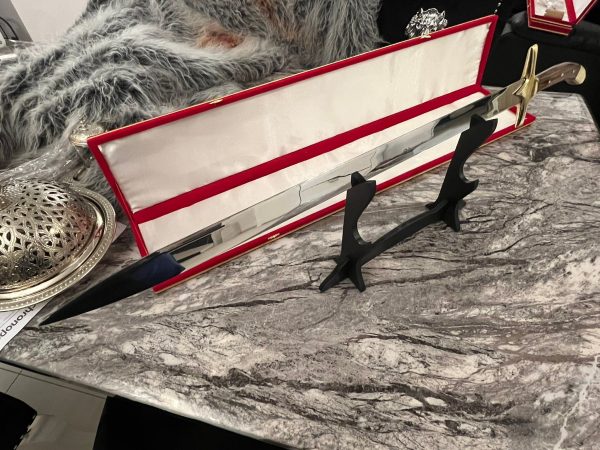 Épée droite du commandeur forgé LLF acier X50CrMoV15 91 cm – finition miroir