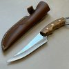 karambit outdoor forge LLF 25 cm acier X46Cr13 manche bois olivier full tang etui cuir serie chasse