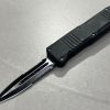 Couteau automatique OTF - lame spear point dentelée - brise vitre