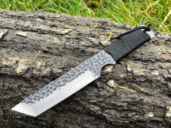 Couteau tanto 22cm brut de forge étui cuir