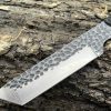 Couteau tanto 22cm brut de forge étui cuir