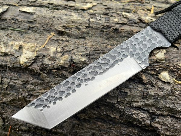 Couteau tanto 22cm brut de forge étui cuir