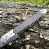 IMG_4252 Couteau à Ouverture Assistée acier M390 Type Stiletto bois de noyer - Lame Tanto