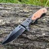 IMG_4256 Couteau EDC Asymétrique – Bois d’Olivier & Acier - 20 cm