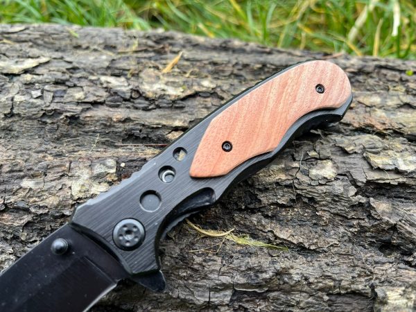 IMG_4258 Couteau EDC Asymétrique – Bois d’Olivier & Acier - 20 cm