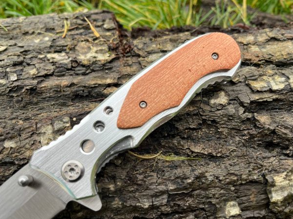IMG_4324 Couteau EDC Asymétrique – Bois d’Olivier & Acier - 20 cm