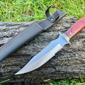 couteau fixe russe full tang acier 420HC manche bois de rose vue principale
