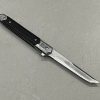IMG_6004-1.jpg Couteau à Ouverture Assistée acier M390 Type Stiletto bois de noyer - Lame Tanto
