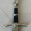 Épée miniature décorative - Finition argent & poignée noire - 30 cm