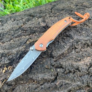Couteau pliant Damas VG10 – Guillochage dorsal – Palissandre