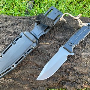 Couteau fixe D2 – Étui Kydex – Manche ergonomique fibre de verre