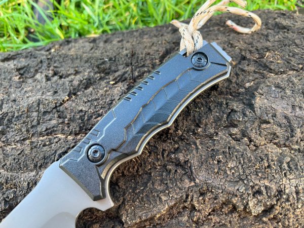 Couteau fixe D2 – Étui Kydex – Manche ergonomique fibre de verre