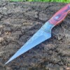 Couteau de découpe acier lame martelée Vendetta des Jos – Pointe fine – Étui inclus