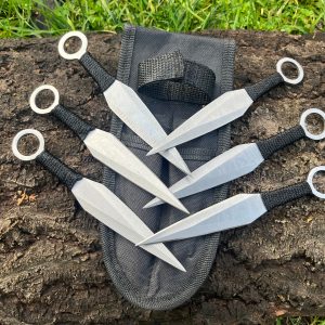 Set de 6 couteaux de lancer - acier 3Cr13 - étui nylon