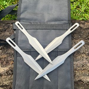 Set de 4 Kunai modernes – 4mm d'épaisseur – étui tactique